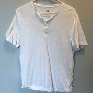 H&M three button Henley-white